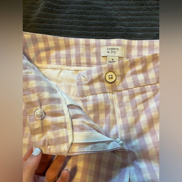 Crown & Ivy Lavender Checkered Shorts - Picture 2 of 3